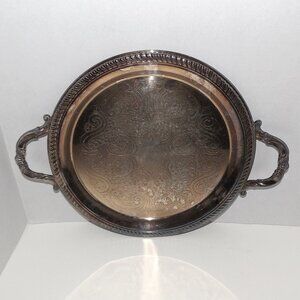 Vintage FB Rogers Silver Co. 13” Silverplate Serving Tray 1883 Crown Stamp